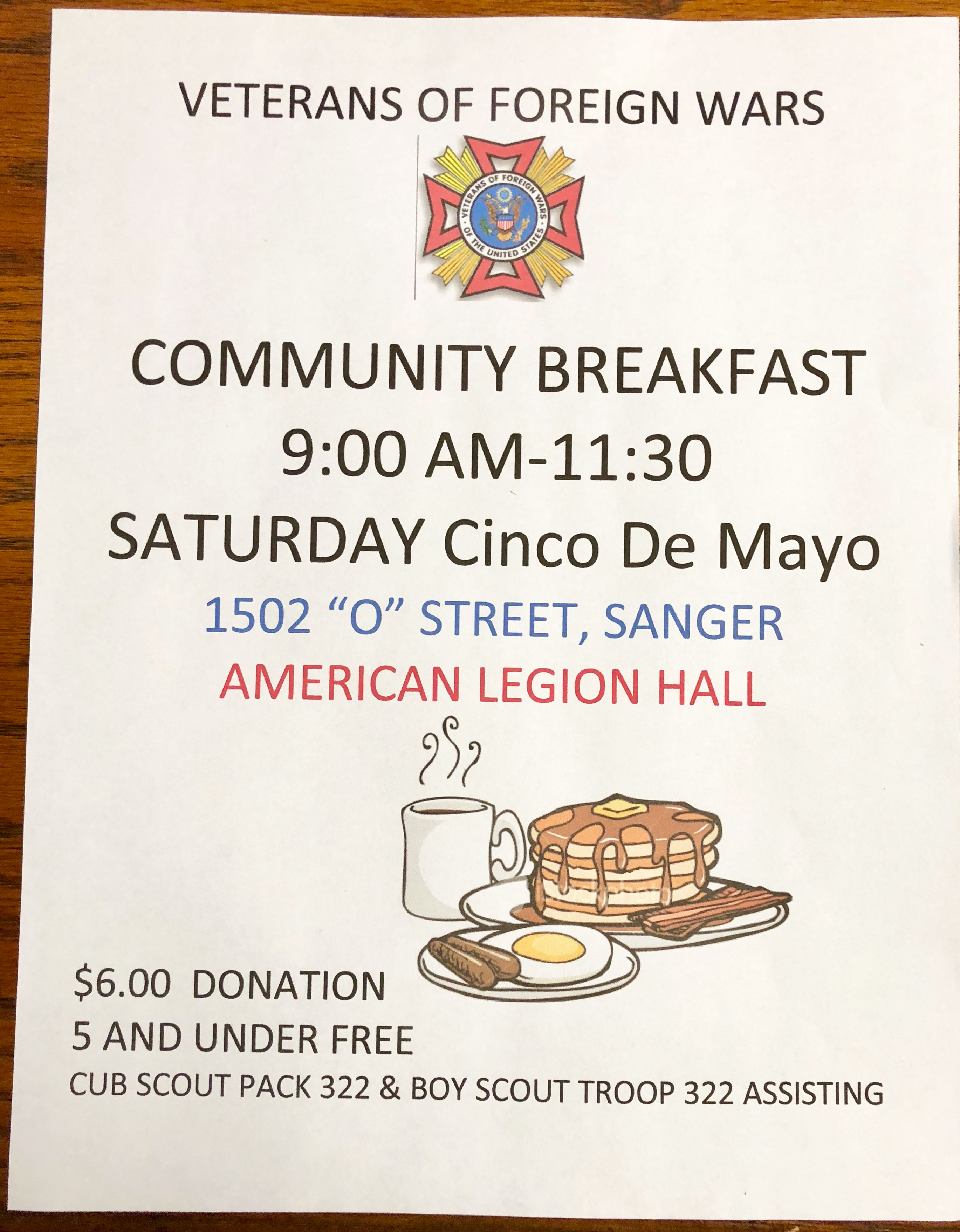 VFWBreakfast The Sanger Scene